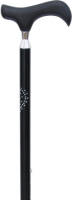 Classic Canes Verstelbare Wandelstok - Zwart - Hartjes - Smalle hals - Aluminium - Derby handvat - Lengte 79 - 102 cm