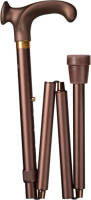 Gastrock Opvouwbare wandelstok - Brons - Rechtshandig - Ergonomisch handvat - Relax-grip - Aluminium - Lengte 88 - 98 cm