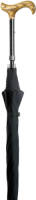 Classic Canes Wandelstok paraplu - Zwart - Essenhout Derby handvat - Verstelbaar - Lengte 89 - 97 cm