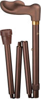 Gastrock Opvouwbare wandelstok - Brons - Linkshandig - Ergonomisch handvat - Soft-Touch - Aluminium - Lengte 88 - 98 cm