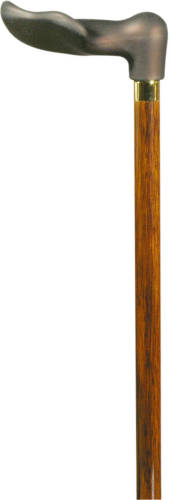Classic Canes Houten wandelstok - Bruin - Hardhout - Linkshandig - Soft-touch Ergonomisch handvat - Lengte 92 cm