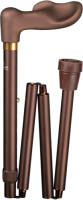 Gastrock Opvouwbare wandelstok - Brons - Rechtshandig - Ergonomisch handvat - Soft-Touch - Aluminium - Lengte 88 - 98 cm