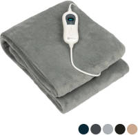 Hoyz Nuvoo Elektrische Bovendeken - 160x120 cm L - Warmtedeken - Elektrisch deken - 3 Standen - 2 Persoons - Lichtgrijs
