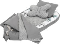 Babynest 5-delig. 90x50 cm safaripatroon katoen Joyz