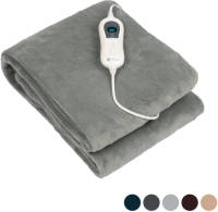 Hoyz Nuvoo Elektrische Bovendeken - 180x160 cm XL - Warmtedeken - Elektrisch deken - 3 Standen - 2 Persoons - Licht Grijs