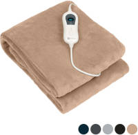 Hoyz Nuvoo Elektrische Bovendeken - 160x120 cm L - Warmtedeken - Elektrisch deken - 3 Standen - 2 Persoons - Licht Bruin