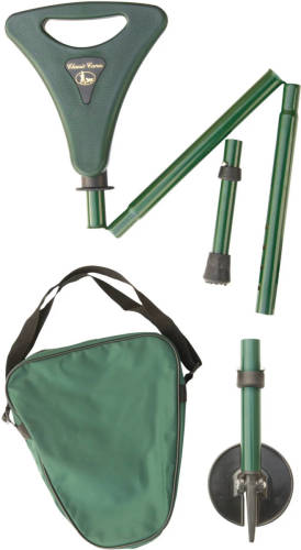 Classic Canes Wandelstok met zitje opvouwbaar - Groen - Verstelbaar - Zithoogte 79 - 86 cm - Loop hoogte 84 - 92 cm