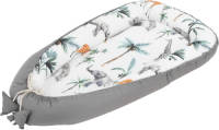 Baby Nest Omkeerbaar overtrek 90x50 cm Donkergrijs Katoen Joyz