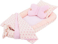 Babynest 5-delig. 90x50 cm katoenen hartjespatroon Joyz