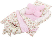 Babynest 5-delig. 90x50 cm katoen bloemenpatroon Joyz