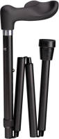 Gastrock Opvouwbare wandelstok - Zwart - Rechtshandig - Ergonomisch handvat - Soft-Touch - Aluminium - Lengte 88 - 98 cm
