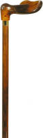 Classic Canes Houten wandelstok - Bruin - Hardhout - rechtshandig - Acryl Ergonomisch handvat - Lengte 92 cm