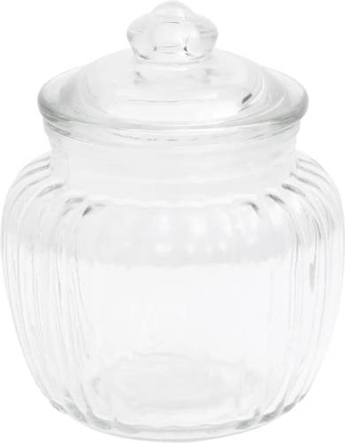 The Living Store Opbergpottenset - Transparant Glas - 9 x 14 cm - 500 ml - Deksel