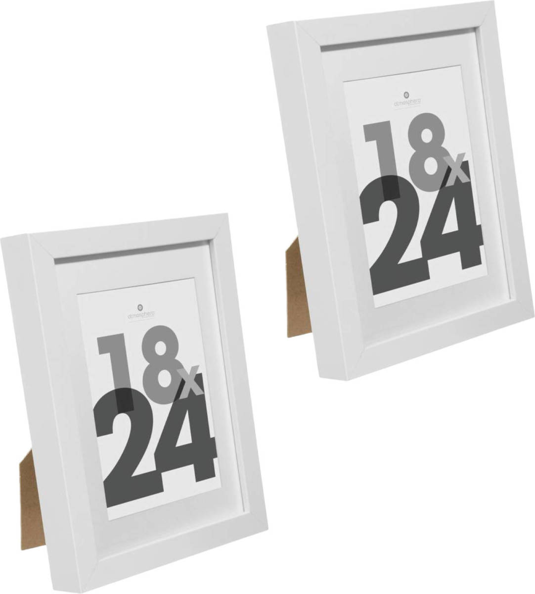 5five Atmosphera fotolijstje voor een foto van 18 x 24 cm - 2x - wit - foto frame Eva - modern/strak ontwerp - Fotolijsten