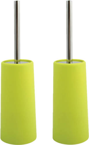 Spirella MSV Toiletborstel houder/WC-borstel - 2x - appelgroen - kunststof - 35 cm - Toiletborstels