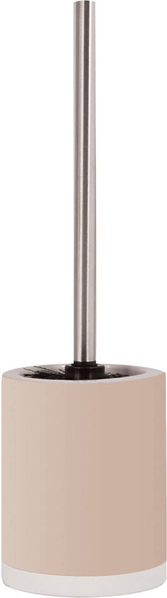 Spirella MSV Shine Toilet/wc-borstel houder - keramiek/metaal - beige - 38 cm - Toiletborstels