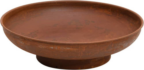 The Living Store Vuurschaal - Bruin - Staal met rustieke coating - 57 x 16 cm