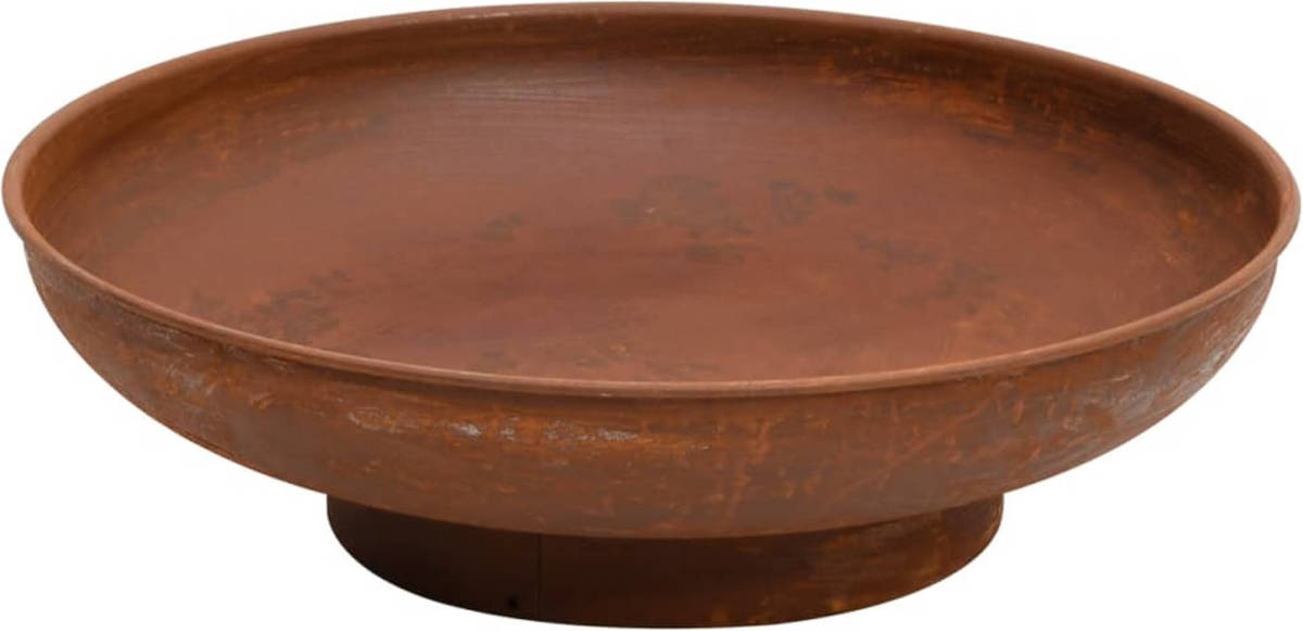 The Living Store Vuurschaal - Bruin - Staal met rustieke coating - 57 x 16 cm