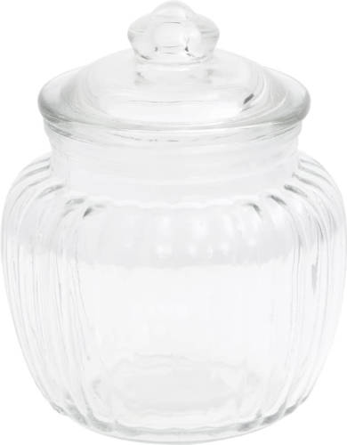 The Living Store Opbergpottenset - Glas - 9 x 14 cm - 500 ml - Transparant