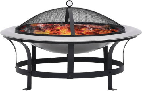 The Living Store Tuinvuurplaats - Staal - 76 x 51 cm - Inclusief poker - grill en vuurschermdeksel