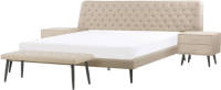 Beliani ESSONNE - Slaapkamerset-Beige-Kunstleer