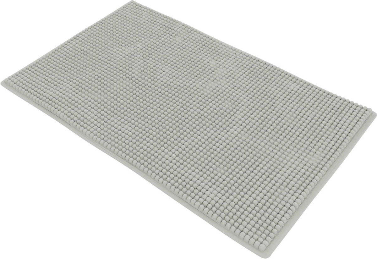 Loti Living Badmat Antislip - Douchemat - Badmat Badkamer - Vloermat - Chenille badmat - Grijs - 50x80 cm