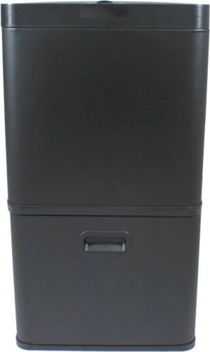 GS Quality Products Lowander afvalbak afvalscheiding 56 liter - Prullenbak Vuilnisbak met 3 vakken & sensor - Zwart