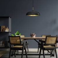 Eko-Light Hanglamp Lincoln, zwart/goud