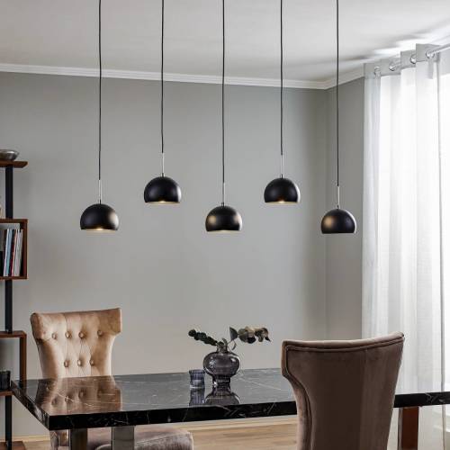 Luminex Hanglamp Cool, 5-lamps lang, zwart