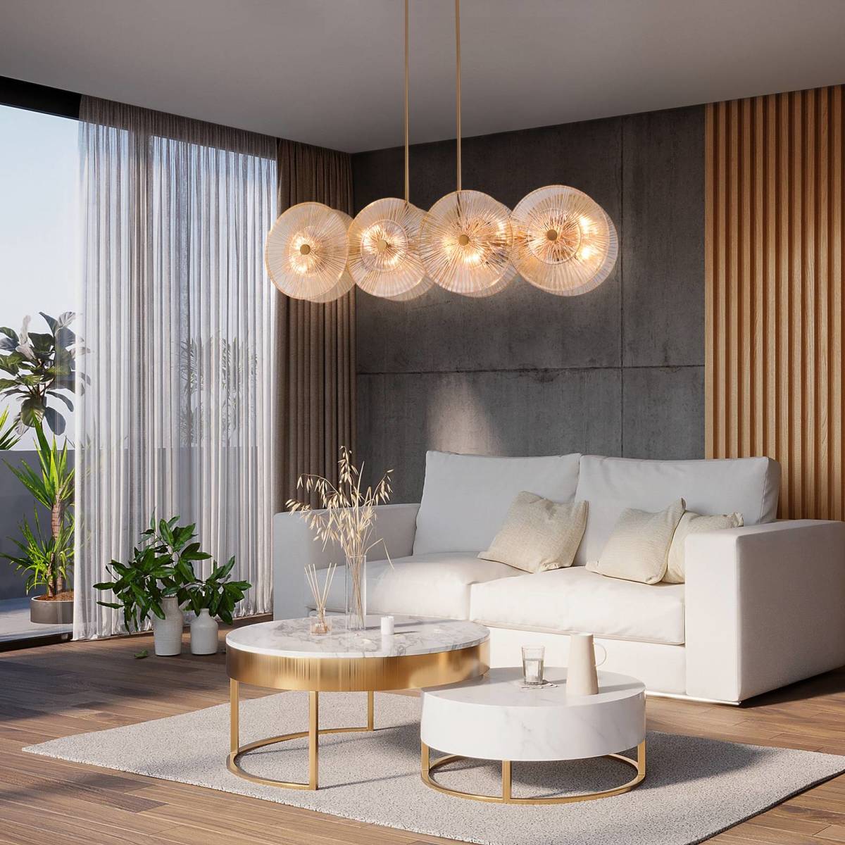 Maytoni Aster hanglamp met balken, 8-lamps
