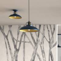 Eko-Light Hanglamp Felix, blauw/goud, 1-lamps