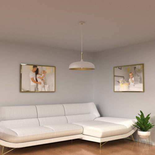 Eko-Light Hanglamp Lincoln, wit/goud