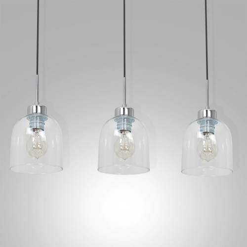 Luminex Hanglamp Fill, helder/chroom, 3-lamps, lineair