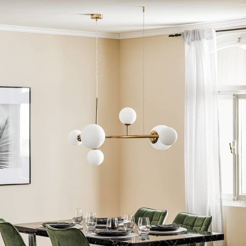 ALDEX Hanglamp Dione, 6-lamps, goud