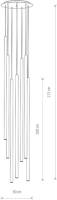 Nowodvorski Lighting Hanglamp Las, 7-lamps, zwart