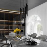 EMIBIG LIGHTING Sid hanglamp, 9-lamps, zwart