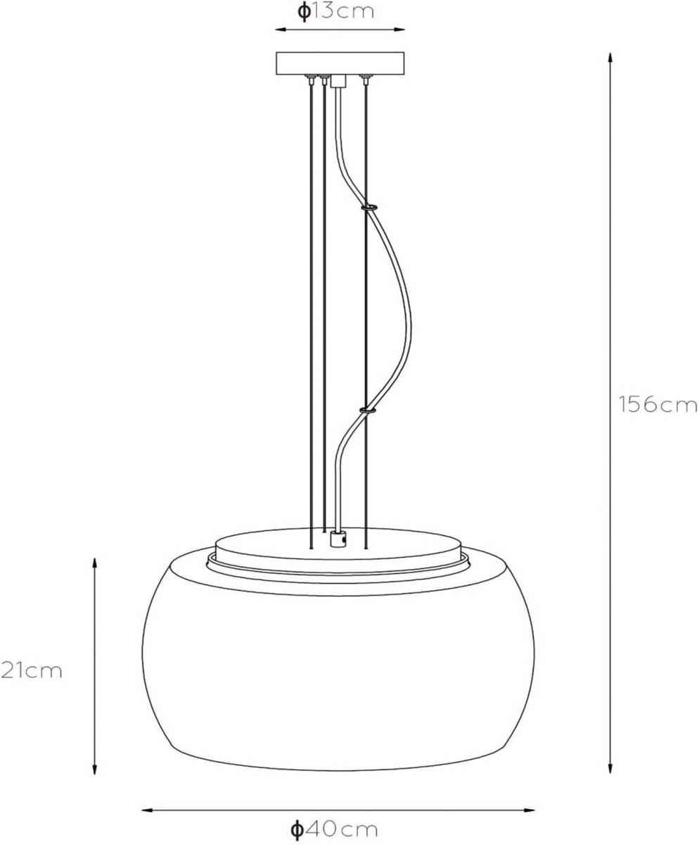 Lucide Hanglamp Olivia met rookglas kap Ø 40 cm