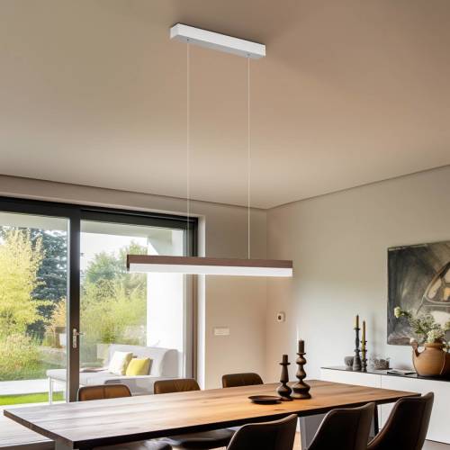 ROTHFELS Keijo LED hanglamp nikkel/noten 83 cm