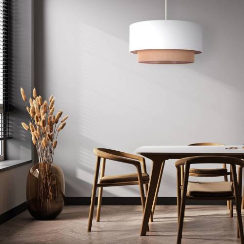 Duolla Hanglamp Boho, Ø 45 cm, 1-lamp, wit/jute