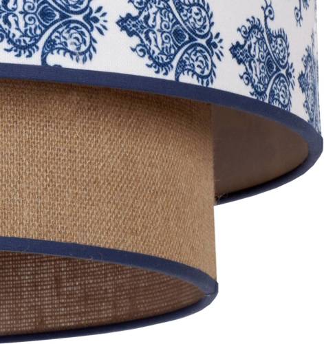 Duolla Hanglamp Hampton Boho, blauw ornament/jute