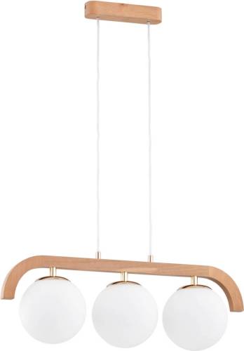 Alfa Hanglamp Kryza van hout, 3-lamps