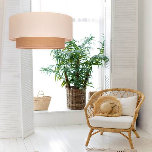 Duolla Hanglamp Boho, Ø 60 cm, 1-lamp, ecru/jute bruin