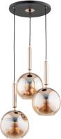 Alfa Hanglamp Volda New 3-lamps zwart/goud rond