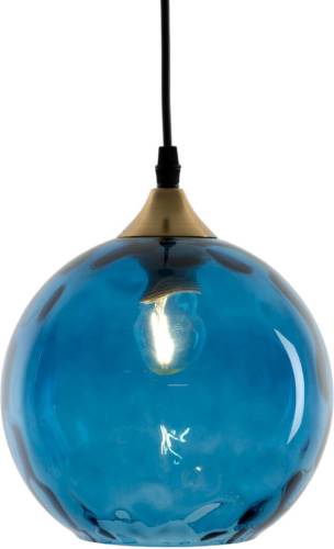 HOLLÄNDER Hanglamp Cagliari 1-lamp glazen kap blauw