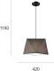 Lamkur Hanglamp Thea, 1-lamp, grijs