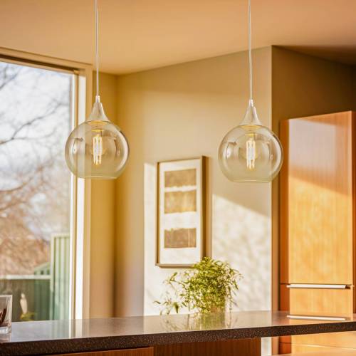 Eko-Light Hanglamp Monte van glas, 1-lamp, zilver