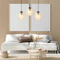 Eko-Light Hanglamp Sombra, amber, 3-lamps, langwerpig