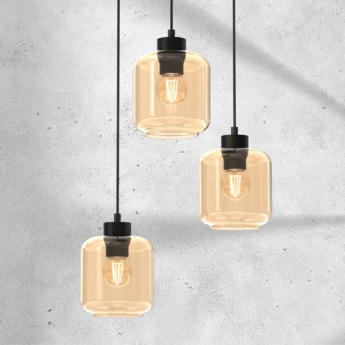 Eko-Light Hanglamp Sombra, amber, 3-lamps, rond