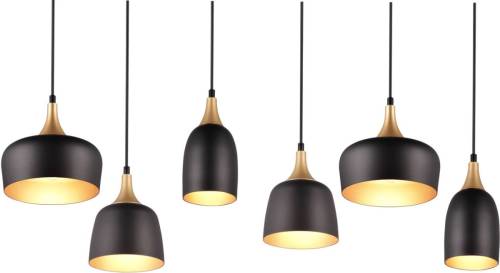Trio Lighting Hanglamp Chiraz, 6-lamps, zwart/goud