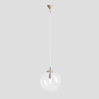 ALDEX Hanglamp Nohr met glazen kap, beige/helder